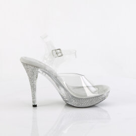 Fabulicious ELEGANT-408 Plateau Sandaletten Clear Strass Transparent EU-37 / US-7