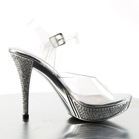 Fabulicious ELEGANT-408 Plateau Sandaletten Chrom Clear Silber EU-35 / US-5