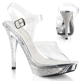 Fabulicious ELEGANT-408 Plateau Sandaletten Chrom Clear...