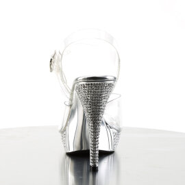 Fabulicious ELEGANT-408 Plateau Sandaletten Chrom Clear Silber EU-40 / US-10