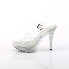 Fabulicious ELEGANT-408ABRS Plateau Sandaletten Clear Strass Transparent EU-36 / US-6