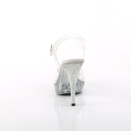 Fabulicious ELEGANT-408ABRS Plateau Sandaletten Clear Strass Transparent EU-36 / US-6
