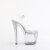 Pleaser ENCHANT-708AQUA-04 Plateau Sandaletten Clear Glitter Silber EU-36 / US-6