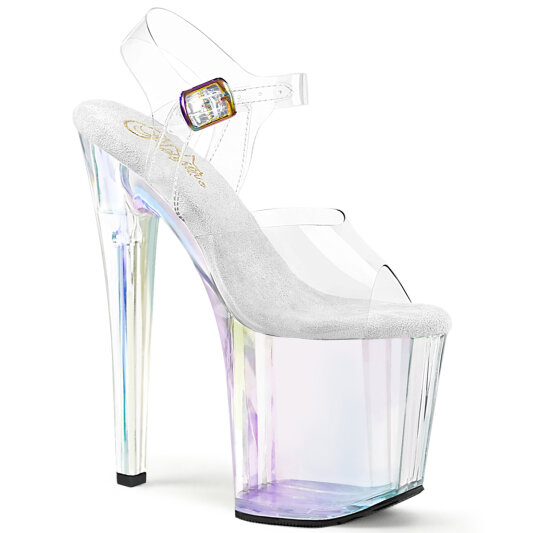 Pleaser ENCHANT-708HT Plateau Sandaletten Clear Holograma Rauch Bunt EU-35 / US-5