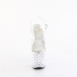 Pleaser ENCHANT-708RS Plateau Sandaletten Clear Strass...