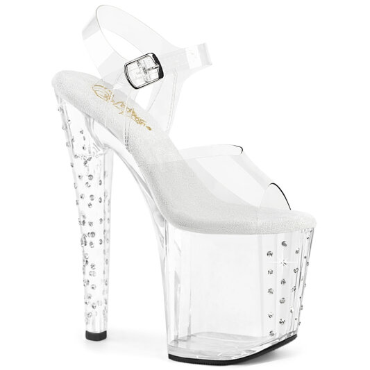 Pleaser ENCHANT-708RS Plateau Sandaletten Clear Strass Transparent EU-38 / US-8