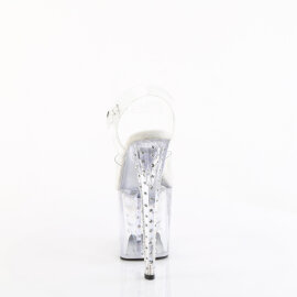 Pleaser ENCHANT-708RS Plateau Sandaletten Clear Strass Transparent EU-38 / US-8