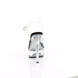 Pleaser EXCITE-608 Plateau Sandaletten Clear Schwarz EU-35 / US-5