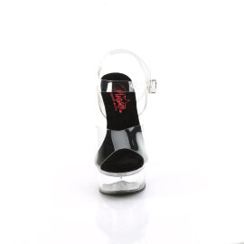 Pleaser EXCITE-608 Plateau Sandaletten Clear Schwarz...