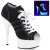 Pleaser Stiefelette DELIGHT-600SK-01 Schwarz Neon-Weiß EU-35 / US-5
