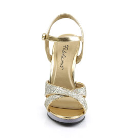 Fabulicious FLAIR-419/G/C Sandaletten Clear Glitter Gold...