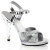 Fabulicious FLAIR-419 Gothic Sandaletten Clear Glitter Silber EU-42 / US-12