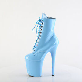 Pleaser FLAMINGO-1020 Plateau Stiefeletten Lack Blau EU-40 / US-10