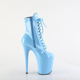 Pleaser FLAMINGO-1020 Plateau Stiefeletten Lack Blau EU-40 / US-10