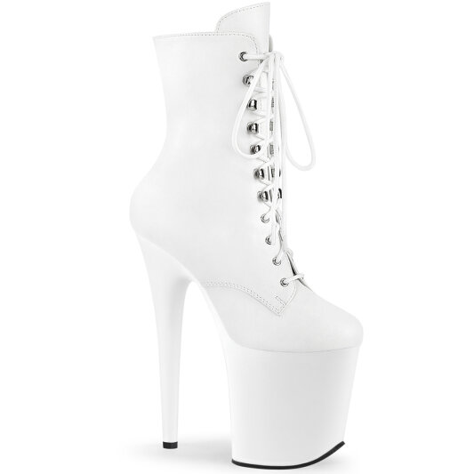Pleaser FLAMINGO-1020 Plateau Stiefeletten Kunstleder Weiß EU-41 / US-11
