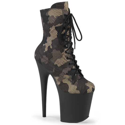 Pleaser FLAMINGO-1020CM Plateau Stiefeletten Mesh Grün EU-35 / US-5