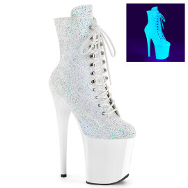 Pleaser FLAMINGO-1020LG Plateau Stiefeletten Glitter Neon...
