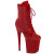 Pleaser FLAMINGO-1020RM Plateau Stiefeletten Kunstleder Strass Mesh Rot EU-38 / US-8