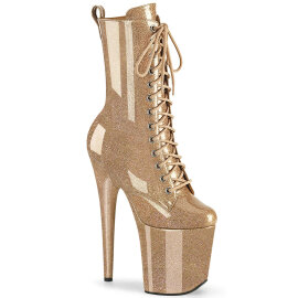 Pleaser FLAMINGO-1040GP Plateau Stiefeletten Lack Glitter...