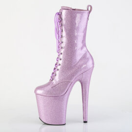 Pleaser FLAMINGO-1040GP Plateau Stiefeletten Lack Glitter Helles Lila EU-35 / US-5