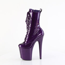 Pleaser FLAMINGO-1040GP Plateau Stiefeletten Lack Glitter Funkles Lila EU-41 / US-11