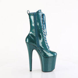 Pleaser FLAMINGO-1040GP Plateau Stiefeletten Lack Glitter Blau Grün EU-38 / US-8
