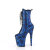 Pleaser FLAMINGO-1040SPF Plateau Stiefeletten Stoff Metallic Snakeprint Blau EU-35 / US-5