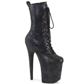 Pleaser FLAMINGO-1040SPF Plateau Stiefeletten Metallic Schwarz EU-35 / US-5