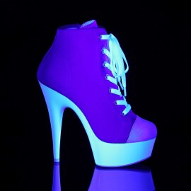 Pleaser Stiefelette DELIGHT-600SK-02 Pink Neon-Weiß EU-39 / US-9