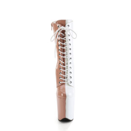 Pleaser FLAMINGO-1040TT Plateau Stiefeletten Lack Beige...