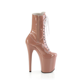 Pleaser FLAMINGO-1040TT Plateau Stiefeletten Lack Beige Weiß EU-35 / US-5