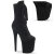 Pleaser FLAMINGO-1045VEL Plateau Stiefeletten Samt Schwarz EU-40 / US-10