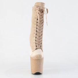 Pleaser FLAMINGO-1045VEL Plateau Stiefeletten Samt Beige...