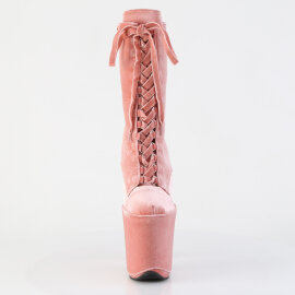 Pleaser FLAMINGO-1045VEL Plateau Stiefeletten Samt Pink...