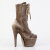 Pleaser FLAMINGO-1045VEL Plateau Stiefeletten Samt Khaki EU-42 / US-12