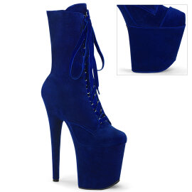 Pleaser FLAMINGO-1045VEL Plateau Stiefeletten Samt Blau...