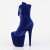 Pleaser FLAMINGO-1045VEL Plateau Stiefeletten Samt Blau EU-35 / US-5