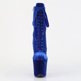 Pleaser FLAMINGO-1045VEL Plateau Stiefeletten Samt Blau...