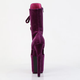 Pleaser FLAMINGO-1045VEL Plateau Stiefeletten Samt Lila EU-37 / US-7