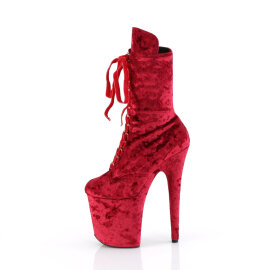Pleaser FLAMINGO-1045VEL Plateau Stiefeletten Samt Rot EU-42 / US-12