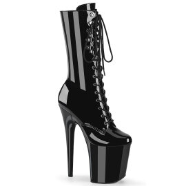 Pleaser FLAMINGO-1054 Plateau Stiefeletten Lack Schwarz EU-35 / US-5