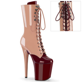 Pleaser FLAMINGO-1054DC Plateau Stiefeletten Lack Rot EU-35 / US-5