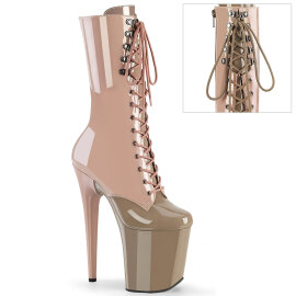 Pleaser FLAMINGO-1054DC Plateau Stiefeletten Lack Pink...