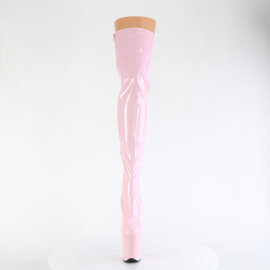 Pleaser FLAMINGO-3000 Plateau Overknee Stiefel Lack Pink...