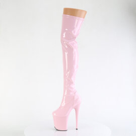 Pleaser FLAMINGO-3000 Plateau Overknee Stiefel Lack Pink EU-41 / US-11
