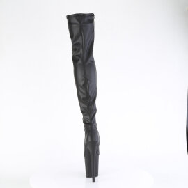 Pleaser FLAMINGO-3000 Plateau Overknee Stiefel Kunstleder Schwarz EU-35 / US-5