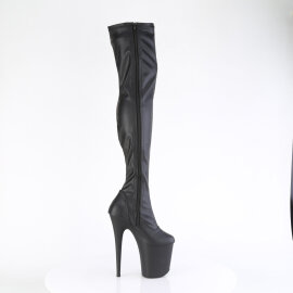 Pleaser FLAMINGO-3000 Plateau Overknee Stiefel Kunstleder Schwarz EU-35 / US-5