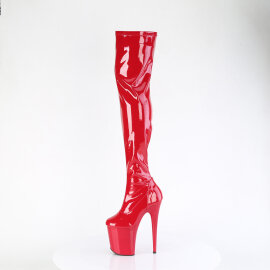 Pleaser FLAMINGO-3000 Plateau Overknee Stiefel Lack Rot EU-35 / US-5