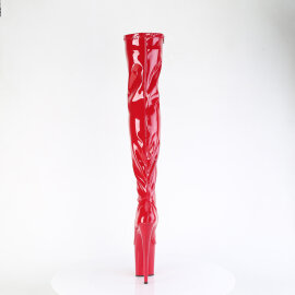 Pleaser FLAMINGO-3000 Plateau Overknee Stiefel Lack Rot EU-35 / US-5