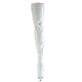 Pleaser FLAMINGO-3000 Plateau Overknee Stiefel Lack Weiß EU-35 / US-5